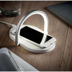 Vue Chargeur sans fil lampe - Jupiter de couleur blanc| Krokrodeal