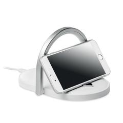 Vue Chargeur sans fil lampe - Jupiter de couleur blanc| Krokrodeal