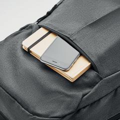 Vue Sac à dos 600D RPET 2 tons - Siena de couleur noir| Krokrodeal