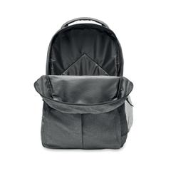 Vue Sac à dos 600D RPET 2 tons - Siena de couleur noir| Krokrodeal