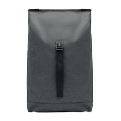 Vue Sac à dos 600D RPET 2 tons - Udine de couleur noir| Krokrodeal