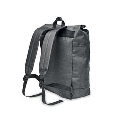 Vue Sac à dos 600D RPET 2 tons - Udine de couleur noir| Krokrodeal