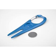Vue Relève pitch en aluminium - Mulligan de couleur bleu| Krokrodeal