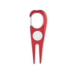 Vue Relève pitch en aluminium - Mulligan de couleur rouge| Krokrodeal
