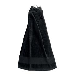 Vue Serviette de golf en coton avec - Hitowgo de couleur noir| Krokrodeal