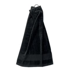 Vue Serviette de golf en coton avec - Hitowgo de couleur noir| Krokrodeal