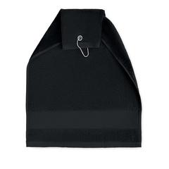 Vue Serviette de golf en coton avec - Hitowgo de couleur noir| Krokrodeal