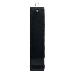 Vue Serviette de golf en coton avec - Hitowgo de couleur noir| Krokrodeal