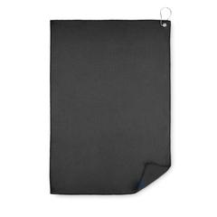 Vue Serviette de golf en RPET - Towgo de couleur noir| Krokrodeal