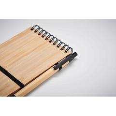 Vue Set de bloc-notes A6 en bambou - Sonorabam de couleur noir| Krokrodeal