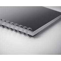 Vue Carnet A5 à spirales en RPET - Anotate de couleur noir| Krokrodeal
