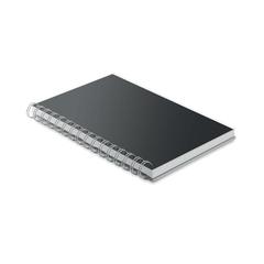 Vue Carnet A5 à spirales en RPET - Anotate de couleur noir| Krokrodeal