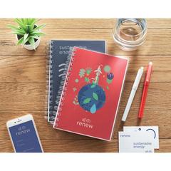 Vue Carnet A5 à spirales en RPET - Anotate de couleur rouge| Krokrodeal