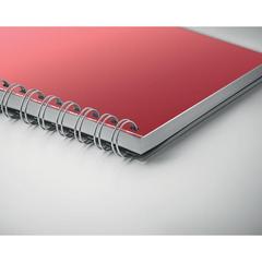 Vue Carnet A5 à spirales en RPET - Anotate de couleur rouge| Krokrodeal