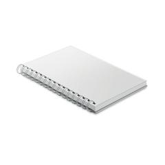 Vue Carnet A5 à spirales en RPET - Anotate de couleur blanc| Krokrodeal