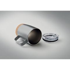Vue Gobelet double paroi 300ml - Ruby de couleur gris| Krokrodeal