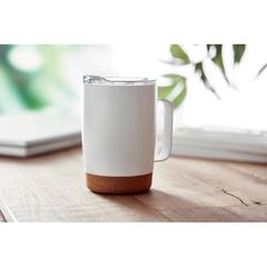 Vue Gobelet double paroi 300ml - Ruby de couleur blanc| Krokrodeal