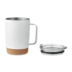 Vue Gobelet double paroi 300ml - Ruby de couleur blanc| Krokrodeal