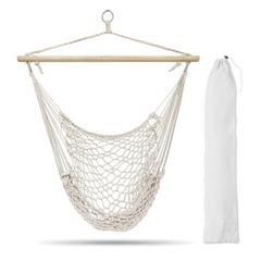 Vue Hamac en toile poly coton - Macachair de couleur marron| Krokrodeal