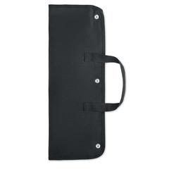Vue 5 outils BBQ dans une pochette - Allier de couleur noir| Krokrodeal