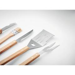 Vue 5 outils BBQ dans une pochette - Allier de couleur noir| Krokrodeal