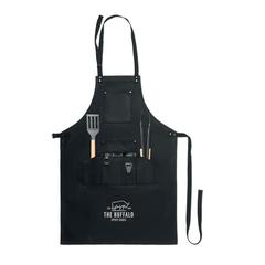 Vue Tablier BBQ set - Sous chef de couleur noir| Krokrodeal