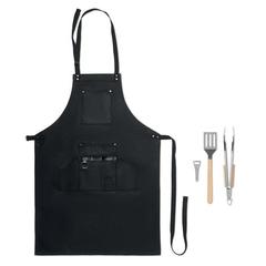 Vue Tablier BBQ set - Sous chef de couleur noir| Krokrodeal