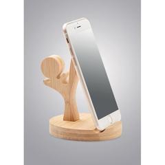 Vue Support de téléphone en bambou - Kunfu de couleur marron| Krokrodeal