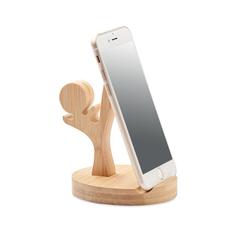 Vue Support de téléphone en bambou - Kunfu de couleur marron| Krokrodeal