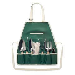 Vue Tablier et outils de jardinage - Greenhands de couleur vert| Krokrodeal
