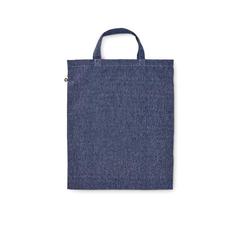 Vue Sac shopping pliable 140 gr/m² - Duofold de couleur bleu| Krokrodeal