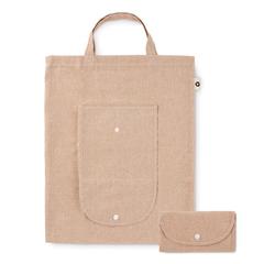 Vue Sac shopping pliable 140 gr/m² - Duofold de couleur marron| Krokrodeal
