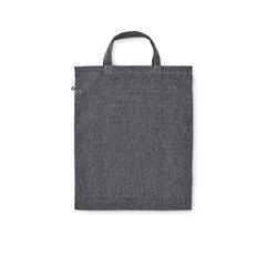 Vue Sac shopping pliable 140 gr/m² - Duofold de couleur noir| Krokrodeal