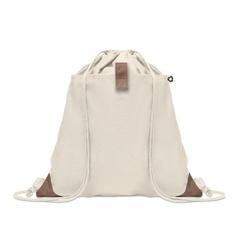 Vue Sac à cordon en coton recyclé - Panda bag de couleur marron| Krokrodeal