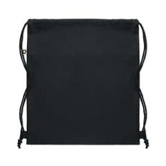 Vue Sac à cordon en coton recyclé - Panda bag de couleur noir| Krokrodeal
