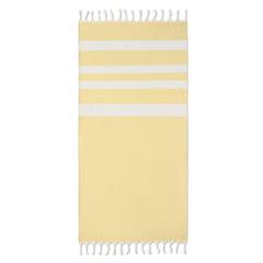 Vue Fouta 140 gr/m² - Agoura de couleur jaune| Krokrodeal