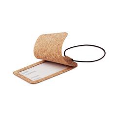Vue Etiquette à bagage en liège - Ovalis de couleur marron| Krokrodeal