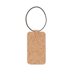 Vue Etiquette à bagage en liège - Ovalis de couleur marron| Krokrodeal