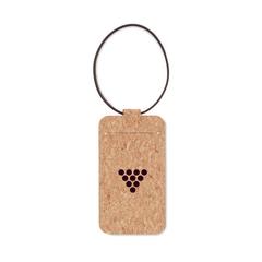Vue Etiquette à bagage en liège - Ovalis de couleur marron| Krokrodeal