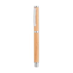 Vue Stylo encre gel en bambou - Cairo de couleur marron| Krokrodeal