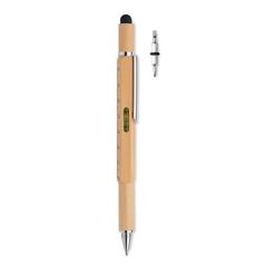 Vue Stylo niveau à bulle en bambou - Toolbam de couleur marron| Krokrodeal