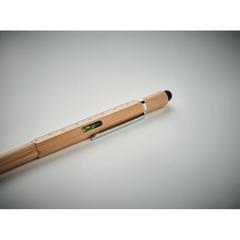 Vue Stylo niveau à bulle en bambou - Toolbam de couleur marron| Krokrodeal