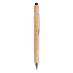 Vue Stylo niveau à bulle en bambou - Toolbam de couleur marron| Krokrodeal