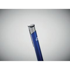 Vue Stylo à bille en alu recyclé - Dona de couleur bleu| Krokrodeal