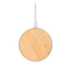 Vue Chargeur sans fil 10W en bambou - Despad + de couleur marron| Krokrodeal