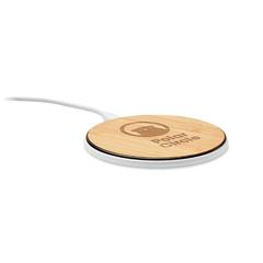 Vue Chargeur sans fil 10W en bambou - Despad + de couleur marron| Krokrodeal
