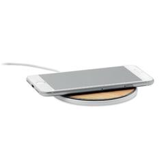 Vue Chargeur sans fil 10W en bambou - Despad + de couleur marron| Krokrodeal