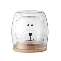 Vue Tasse en verre double paroi - Smile de couleur blanc| Krokrodeal