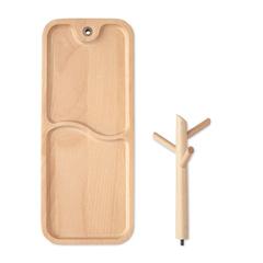 Vue Plateau d'organisation en bois - Rama de couleur marron| Krokrodeal