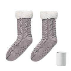 Vue Paire de chaussettes Taille L - Canichie l de couleur gris| Krokrodeal
